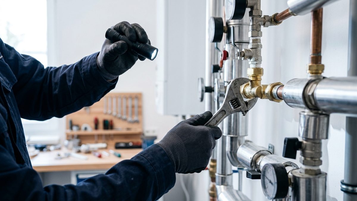 Hausmeisterservice: Kontrolle der Haustechnik im Technikraum
